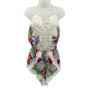 Victoria’s Secret Floral Lace Romper Nightie Lingerie Medium